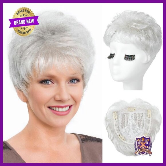 Short Synthetic Hair Topper for Thinning Crown Coverage main image 6